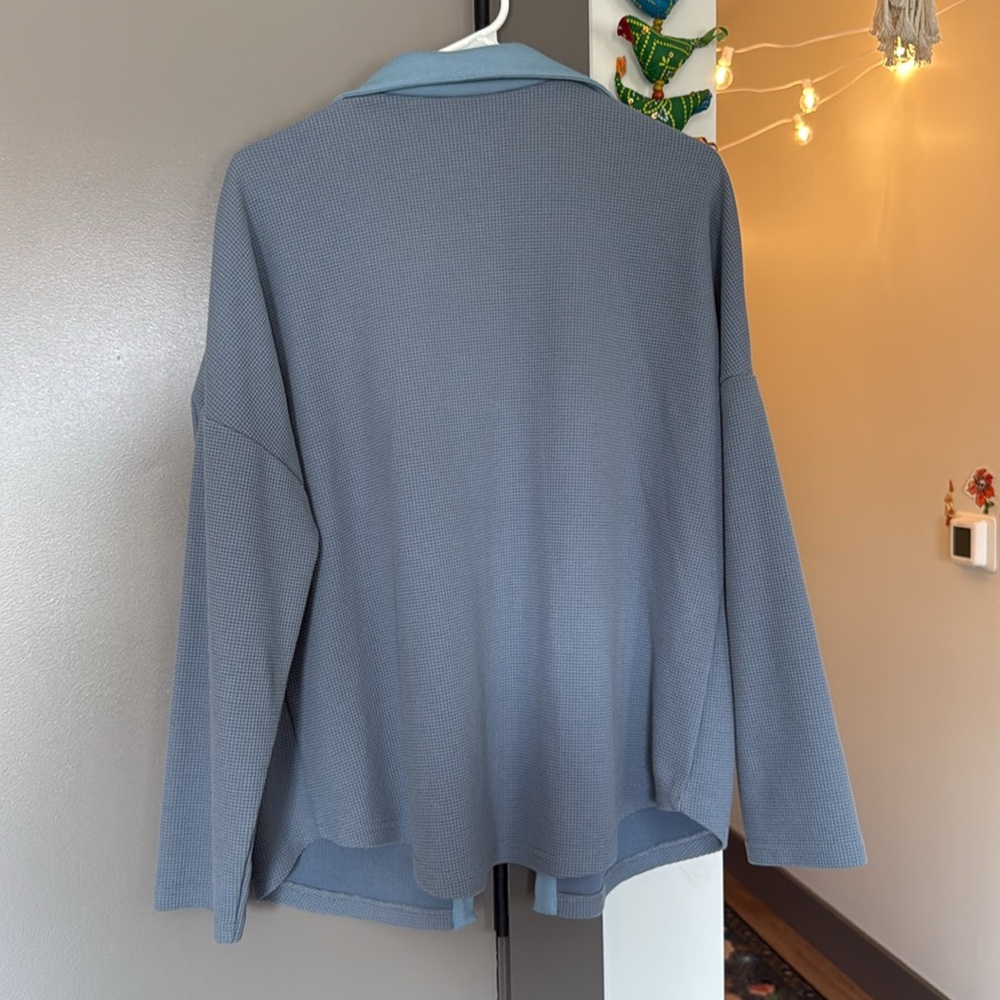 Waffle-Knit Shacket Jacket with Pockets - Free People - Picture 6 of 6